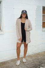 HOODED CARDIGAN W/POCKETS | NATURAL