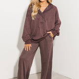 Terry Quarter Snap Pullover | Dark Cherry