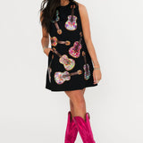 Black Multi Guitars Cotton Tank Dress