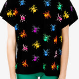 Black Multi Spiders Tee | Queen Of Sparkles