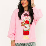 Light Pink Mrs.Clause Sweatshirt | Queen Of Sparkles