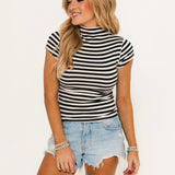 Lola Tee Stripe | B&W Stripe