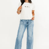 The Delaney Pintuck Wide Leg Jean