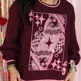 Maroon & Pink Logo Sweatshirt | Queen Of Sparkles