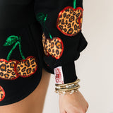 Black Leopard Cherry Sweatshirt | Queen Of Sparkles