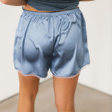 Lia Satin Shorts | Dusty Blue