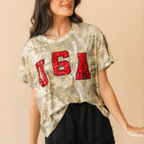 Licensed UGA Camo Tee | Queen Of Sparkles