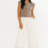 Leopard Sweater Vest | Camel