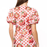 White & Red Polka Dot Tomato Button Up Dress | Queen Of Sparkles