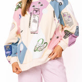 Multi Diamond Print Golf Icon Sweatshirt | Queen Of Sparkles