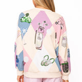 Multi Diamond Print Golf Icon Sweatshirt | Queen Of Sparkles