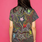 Charcoal Multi Star Tee | Queen Of Sparkles