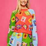 Colorblock Multi Stamp Sweatshirt | Queen Of Sparkles