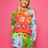 Colorblock Multi Stamp Sweatshirt | Queen Of Sparkles