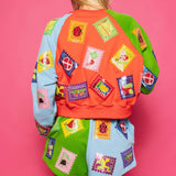 Colorblock Multi Stamp Sweatshirt | Queen Of Sparkles