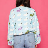 Light Blue Scattered Bunny Cardigan