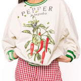 Beige Jalapeno Pepper Seed Packet Sweatshirt | Queen Of Sparkles