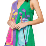 Green & Purple Colorblock Golf Clubs Tank Dress | Queen Of Sparkles