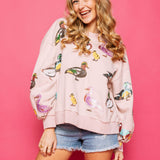 Light Pink Scattered Duck Sweatshirt | Queen Of Sparkles