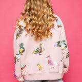 Light Pink Scattered Duck Sweatshirt | Queen Of Sparkles