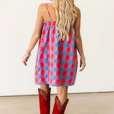 Liberty Mini Dress | Red Blue Check