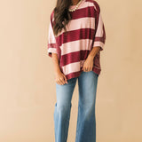 Maeve Striped Top | Wine