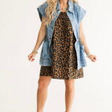 Denim Button Up Vest With Ties