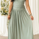 Dot Girl Maxi Dress | Sage Cream
