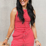 Comfy Club Striped Tank | Red