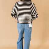 Piper Stripe Cardigan | Dark Wine