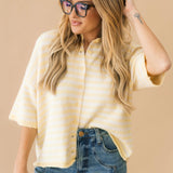 Button Down Sweater Top | Lemon Cream