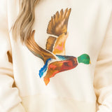 Flying Mallard Oversized Crop Sweatshirt