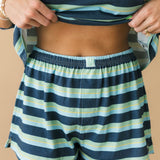 Striped Boxer Short | Deep Sea Blue