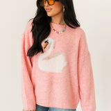 Pure Grace Swan Sweater | Cherry Pink