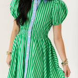 Boardwalk Stripe Mini Dress | Green