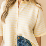 Button Down Sweater Top | Lemon Cream