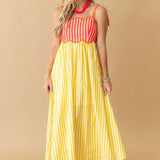 Sundrift Midi Dress - Pink Yellow