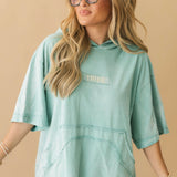 Hooded T-shirt Cover Up | Tidewater Teal