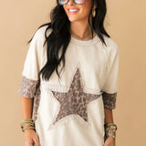 Stitched Star Tee | Natural