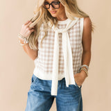 Luxe Gingham Sweater Tank