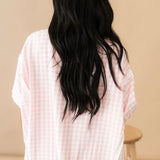 Stars Align Top | Pink Red Gingham