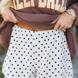 Polka Dot Satin Shorts | Cream
