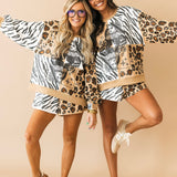 Wild Card Tan & White Leopard & Tiger Short | Queen Of Sparkles X Lexi Jade's