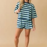 Striped Boxer Short | Deep Sea Blue
