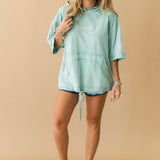 Hooded T-shirt Cover Up | Tidewater Teal