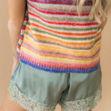 Lace Trim Short | Sage