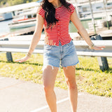 Most Wanted Striped Cardi | Red White