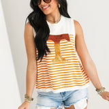 Licensed Tennessee Mascot Striped Knit Tank | Queen Of Sparkles