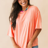 WTF Perfect Oversized Tee | Coral Crimson