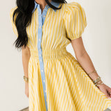 Boardwalk Stripe Mini Dress | Lemon